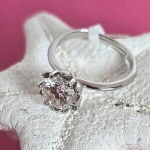 GH Color 8mm Moissanite 925 Sterling Silver Ring Sz 8.25 (adjustable)
